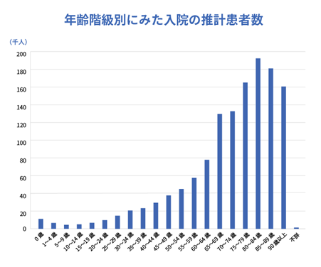 年齢階級別にみた入院の推計患者数