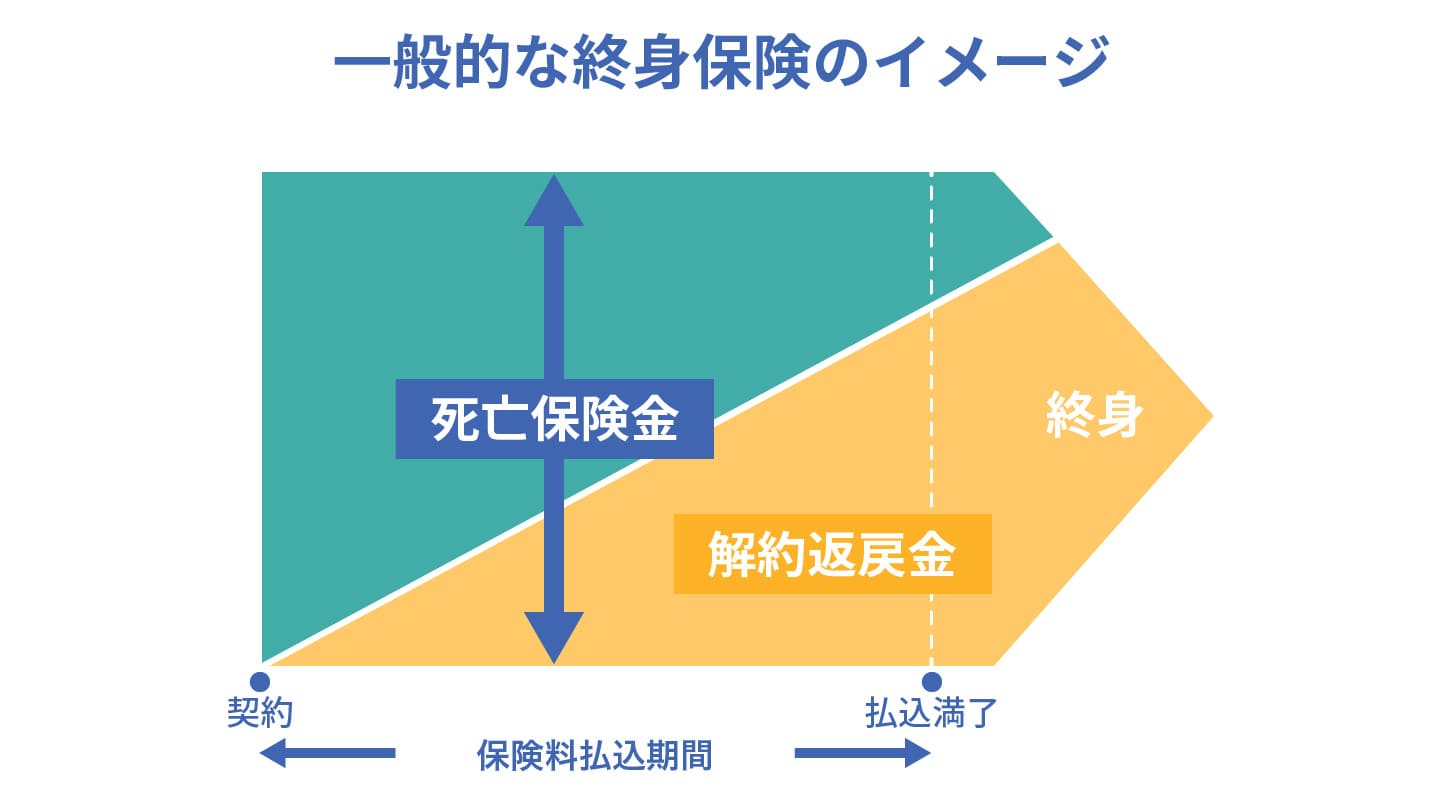 一般的な終身保険のイメージ図