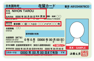 在留カード表面