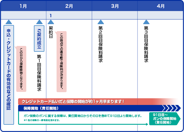 クレジットカードでの保険料お支払スケジュール