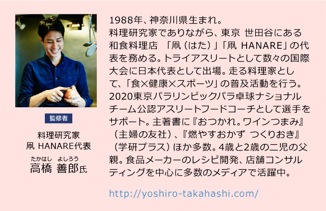 監修者：料理研究家／凧 HANARE代表／高橋 善郎氏