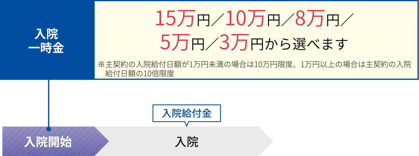 入院日数にかかわらず1入院につき1回給付