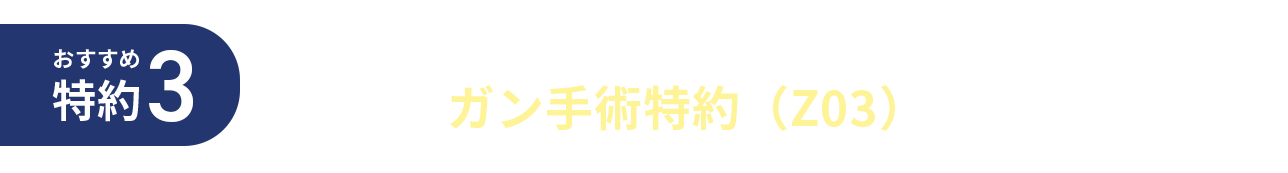 おすすめ特約3 手術・放射線治療に備える ガン手術特約（Z03）