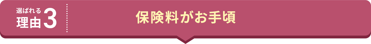 選ばれる理由3 保険料がお手頃