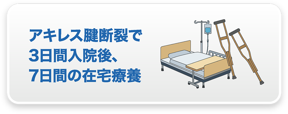アキレス腱断裂で3日間入院後、7日間の在宅療養