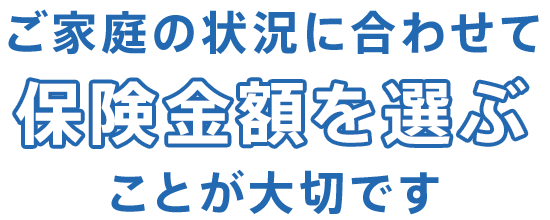 ご家庭の状況に合わせて保険金額を選ぶことが大切です