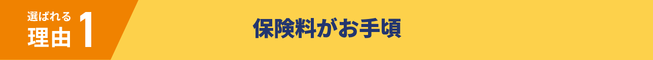 選ばれる理由1 保険料がお手頃