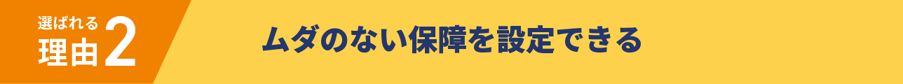 選ばれる理由2 ムダのない保障を設定できる