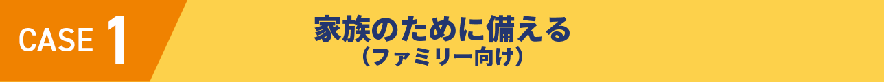 CASE1 家族のために備える（ファミリー向け）
