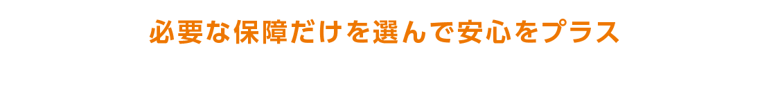 必要な保障だけを選んで安心をプラス 特約